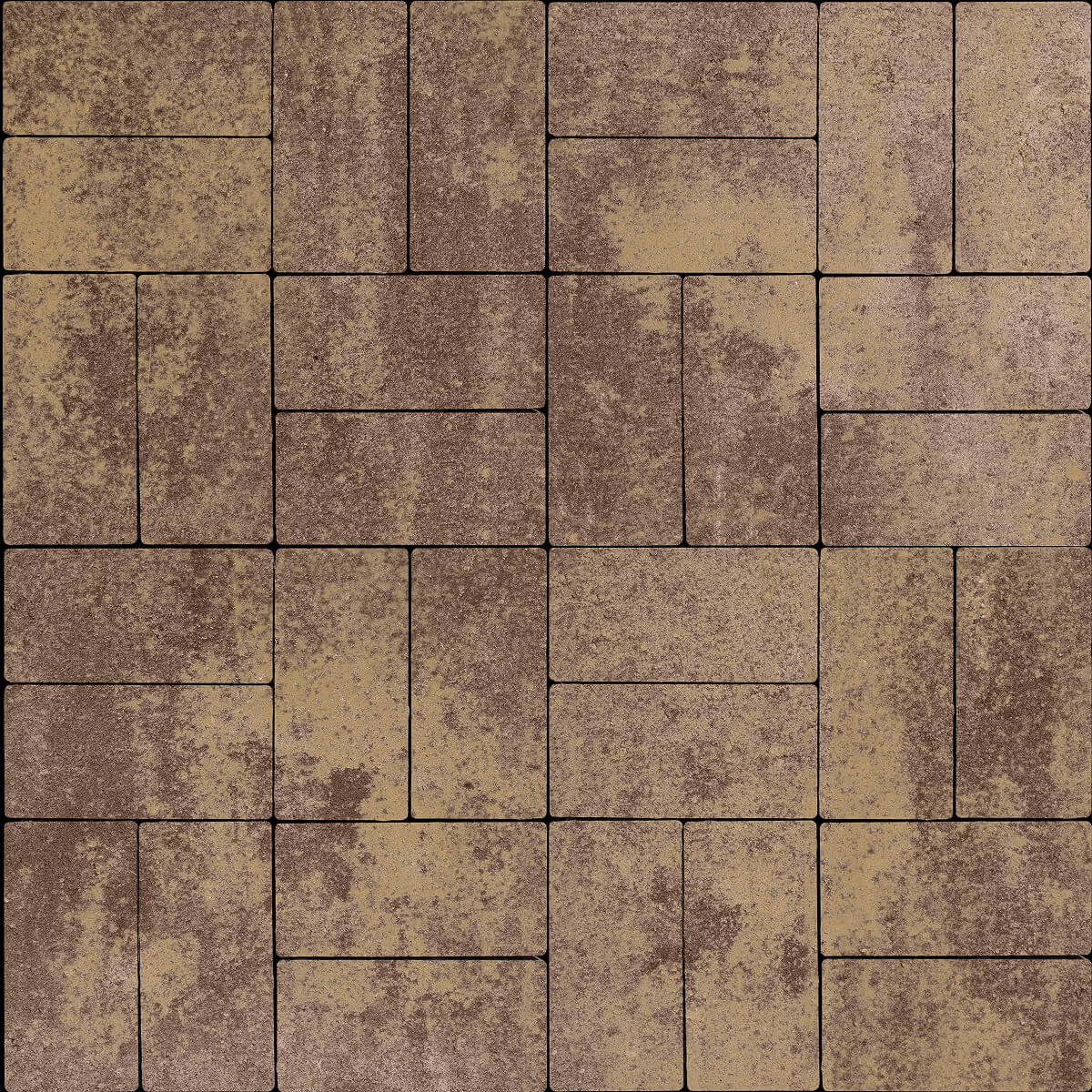 Тротуарная плитка Брусчатка 60 200х100 Сибирский кедр